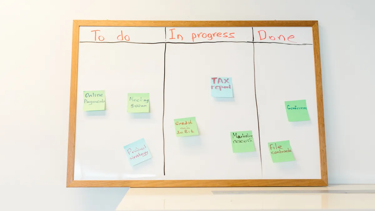 simple task board with to-do, in progress, and done columns